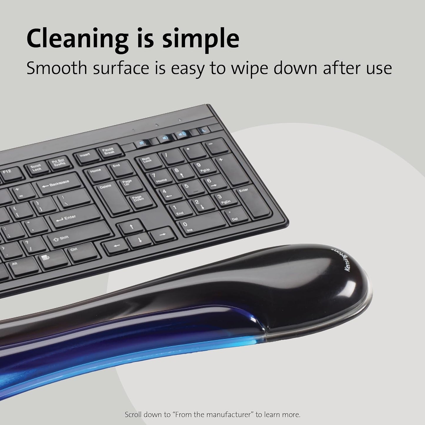 Duo Gel Keyboard Wrist Rest - Stylish Blue Comfort for Your Workspace (K62397AM)