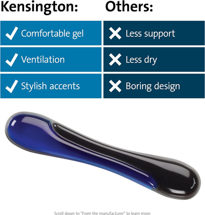 Duo Gel Keyboard Wrist Rest - Stylish Blue Comfort for Your Workspace (K62397AM)