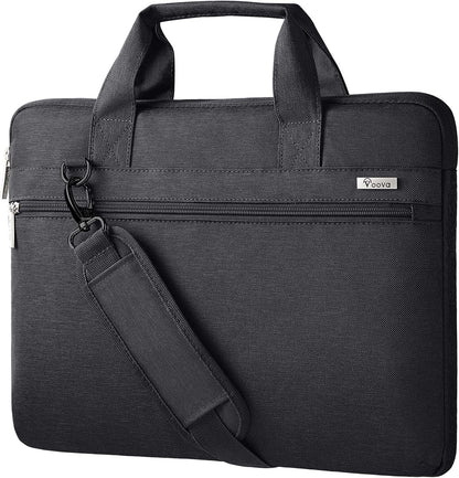 Laptop Bag 17 17.3 Inch, 360° Protective Laptop Case Sleeve with Shoulder Strap Compatible with 17-18 Inch Lenovo Asus Acer Dell Hp, Waterproof Computer Bag Slim Briefcase for Men Women, Black